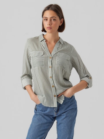 VERO MODA Bluse 'Bumpy' in Grün: Vorderseite