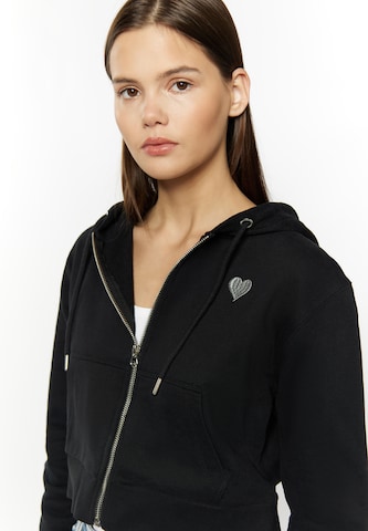 MYMO Zip-Up Hoodie 'Biany' in Black