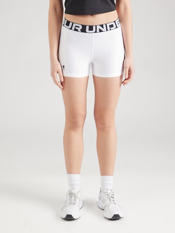 UNDER ARMOUR Skinny Športové nohavice 'Authentics' - Biela: predná strana