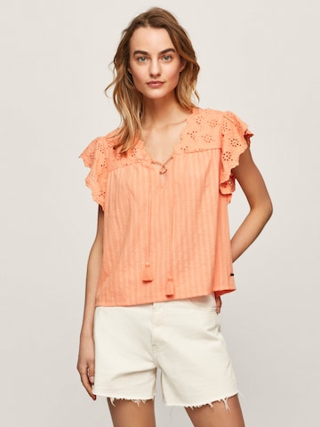 Pepe Jeans - Blusa 'Anaise' em laranja: frente