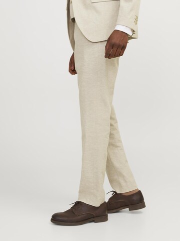 JACK & JONES Slimfit Παντελόνι με τσάκιση 'Riviera' σε μπεζ