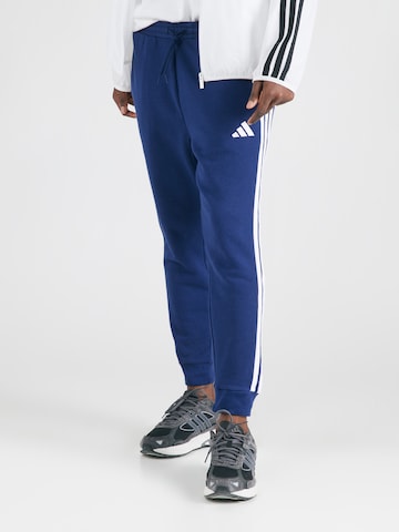 mėlyna ADIDAS SPORTSWEAR Siaurėjantis Sportinės kelnės 'Essential': priekis