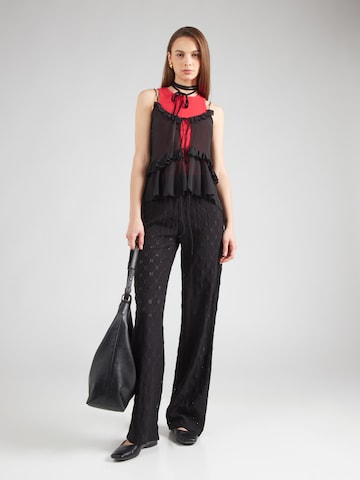 Hailys Wide leg Broek 'Ri44ssa' in Zwart