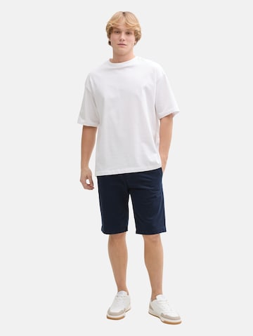 TOM TAILOR DENIM Szabványos Chino nadrág - kék: elől