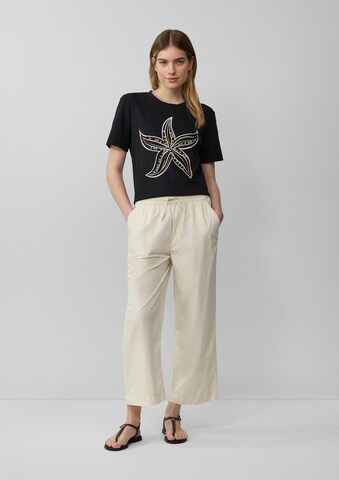 s.Oliver Wide Leg Hose in Beige: Vorderseite