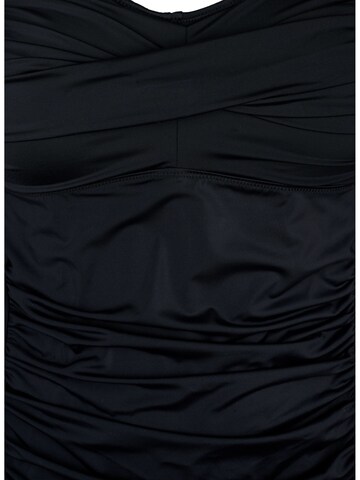 Swim by Zizzi T-shirt Tankini-overdel i sort