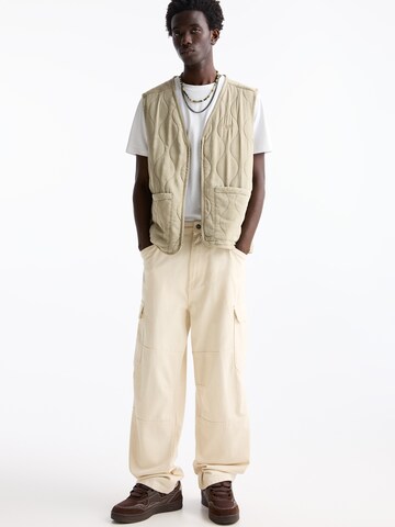 Pull&Bear Wide leg Cargo trousers in Beige