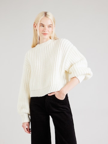 Pulover 'Mellow Marshmallow' de la florence by mills exclusive for ABOUT YOU pe alb: față