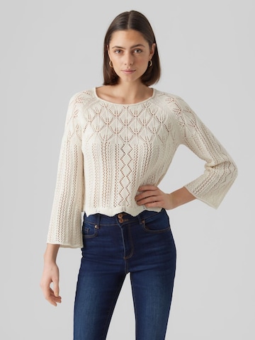 VERO MODA Pullover 'GINGER' in Weiß: Vorderseite