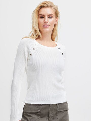 PULZ Jeans Pullover ' SARA ' in Weiß: Vorderseite