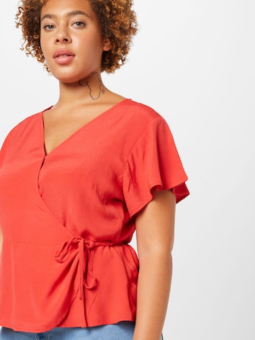 ABOUT YOU Curvy - Camisa 'Thea' em vermelho