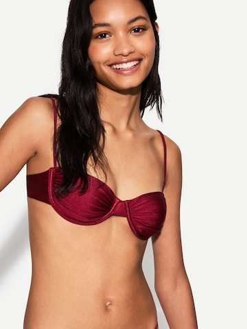 Bershka Balconette Bikinitop in Rot: Vorderseite