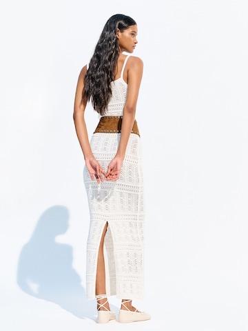 Bershka Knit dress in White