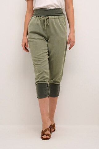 Cream Tapered Harembroek in Groen