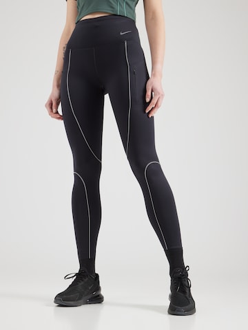 NIKE Skinny Športne hlače 'Go' | črna barva: sprednja stran