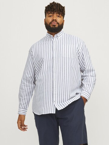 Jack & Jones Plus Regular fit Button Up Shirt 'Oxford' in Blue: front