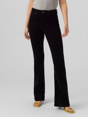 VERO MODA Flared Broek 'Siga' in Zwart: voorkant