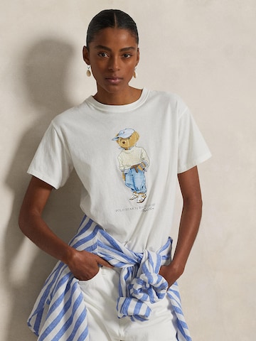 T-shirt Polo Ralph Lauren en blanc : devant