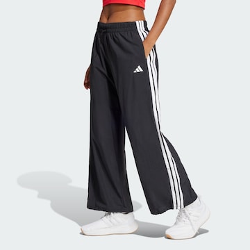 ADIDAS SPORTSWEAR Wide Leg Urheiluhousut 'Essentials' värissä musta: etupuoli