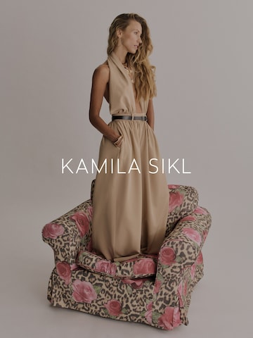 Kamila Šikl Štandardný strih Džínsy - Hnedá
