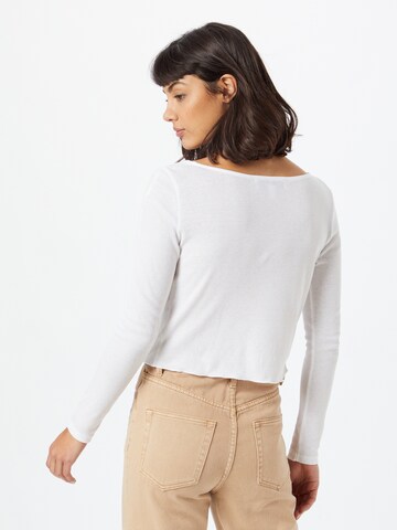 NU-IN T-shirt 'Henley' i vit