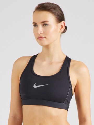 NIKE Bustier Sportmelltartók 'SWSH' - fekete: elől
