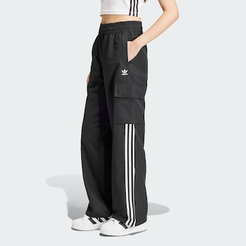 ADIDAS ORIGINALS Loose fit Cargo trousers 'Adicolor' in Black: front