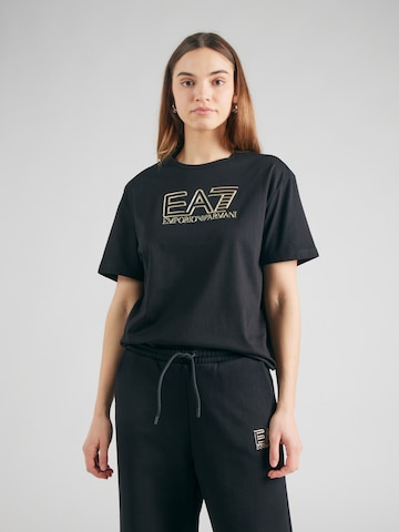 EA7 Emporio Armani Тениска 'TRAIN VISIBILITY' в черно: отпред