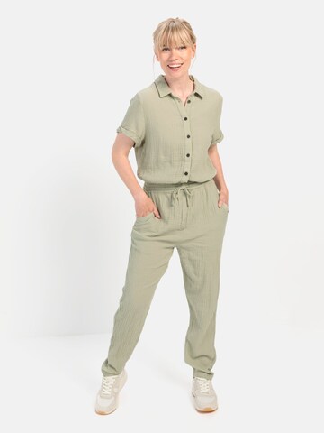 CAMEL ACTIVE Jumpsuit aus sommerlichem Musselin in Grün: Vorderseite