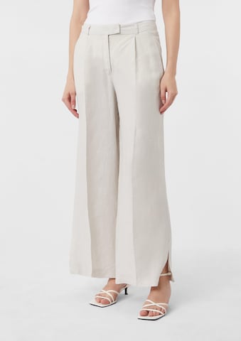Wide leg Pantaloni cutați de la COMMA pe bej: față