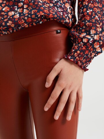 WE Fashion Skinny Leggings i brun