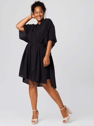A LOT LESS - Vestido camisero 'Bora' en negro: frente