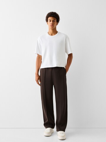 Bershka Wide leg Broek in Bruin
