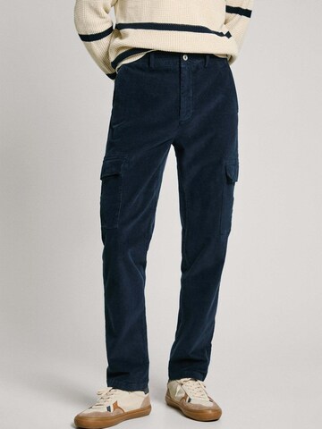 Pepe Jeans Slimfit Cargobroek in Blauw: voorkant