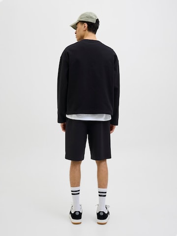 JACK & JONES Wide leg Trousers 'JPSTBILL FLETCHER' in Black