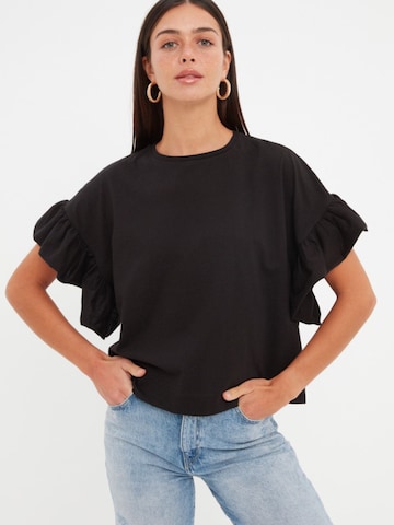 T-shirt Trendyol en noir : devant
