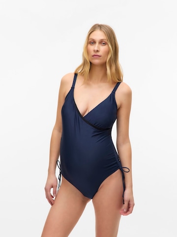 MAMALICIOUS Bustier Badpak in Blauw: voorkant