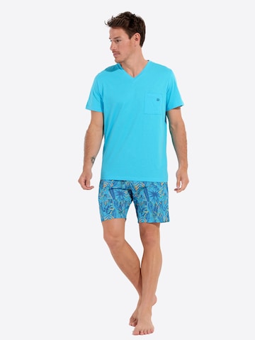 HOM Pajama short ' Valley ' in Blue: front