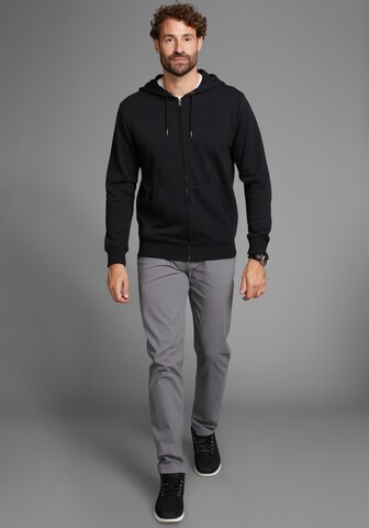 Man's World Zip-Up Hoodie in Black
