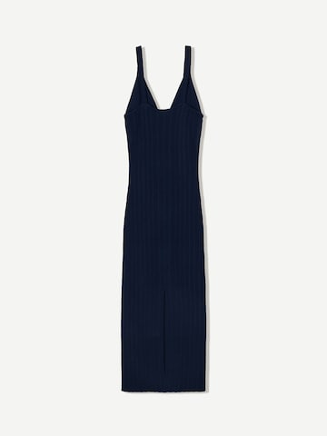 Bershka Pletena obleka | modra barva