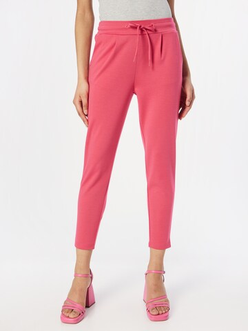 Coupe slim Pantalon 'KATE' ICHI en rose : devant