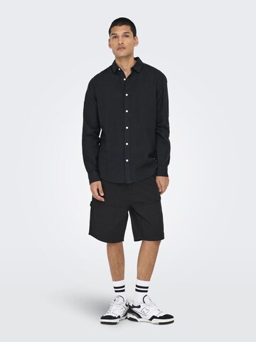 Only & Sons Slim Fit Skjorte 'ONSCaiden' i sort