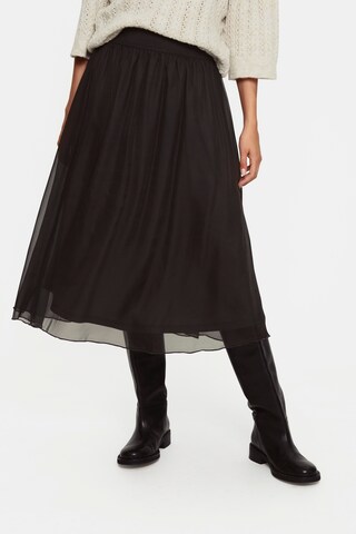 SAINT TROPEZ - Saia 'Coral' em preto: frente