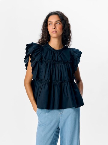 Camicia da donna 'OBJHOPE' di OBJECT in blu: frontale
