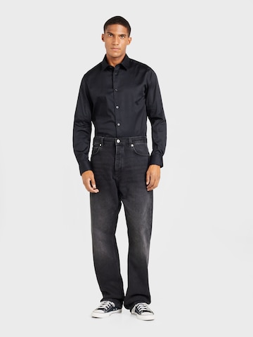 DRYKORN Slim fit Button Up Shirt 'DANEEL 888' in Black
