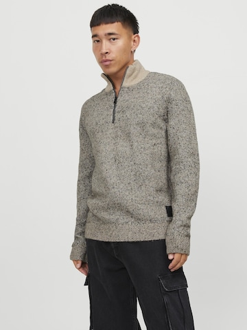 JACK & JONES Πουλόβερ 'Space' σε μπεζ: μπροστά