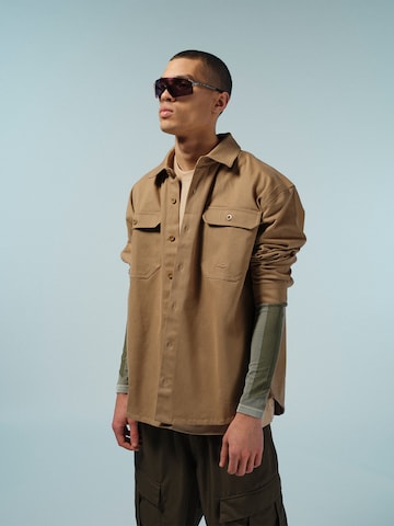 Pacemaker Regular fit Button Up Shirt 'Bendix' in Beige: front