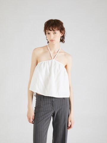 Top 'PCAVA' di PIECES in bianco: frontale