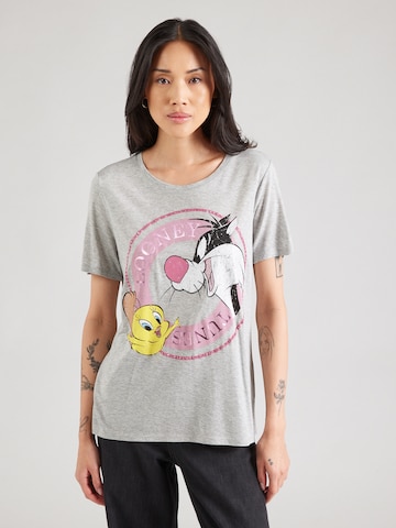 T-shirt 'Tweety & Sylvester' Frogbox en gris : devant