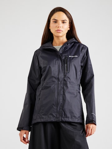 COLUMBIA - Chaqueta de montaña 'Pouring Adventure' en negro: frente